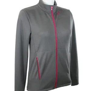 gilet femme manches longues WILET gris galet