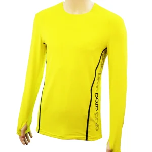 T-shirt homme manches longues col rond ZAMIR jaune FLUO