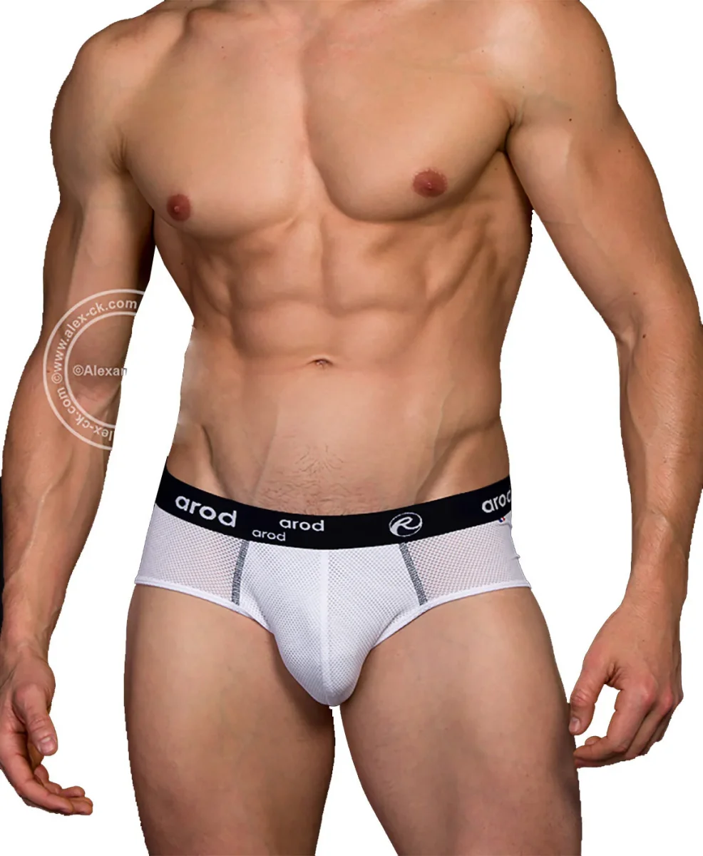 slip homme coutures plates ZEXY 3D ajouré blanc