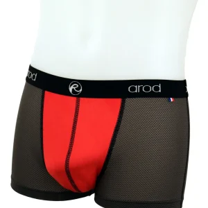 boxer homme coutures plates ZIGGY graphite 3D coquille Rouge