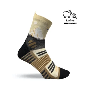Chaussettes de randonnée mérinos - La montagne beige