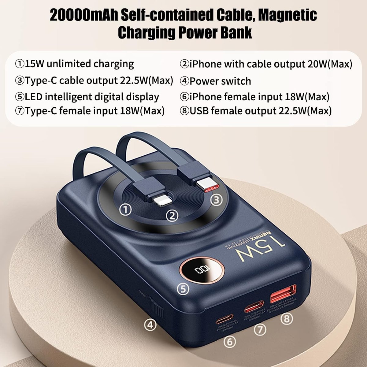 20000Mah Batterie Externe Sans Fil Power Bank – Image 7