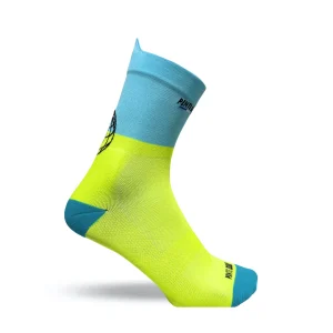 Chaussettes de running - LPST Jaune fluo / Ciel
