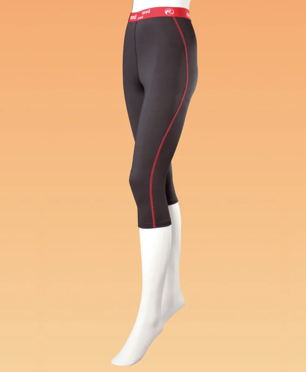 corsaire femme coutures plates WOCER noir / rouge