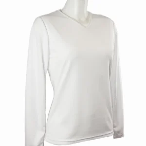 t-shirt femme manches longues WAWI blanc