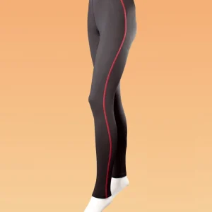 caleçon long femme coutures plates WALON noir / rouge