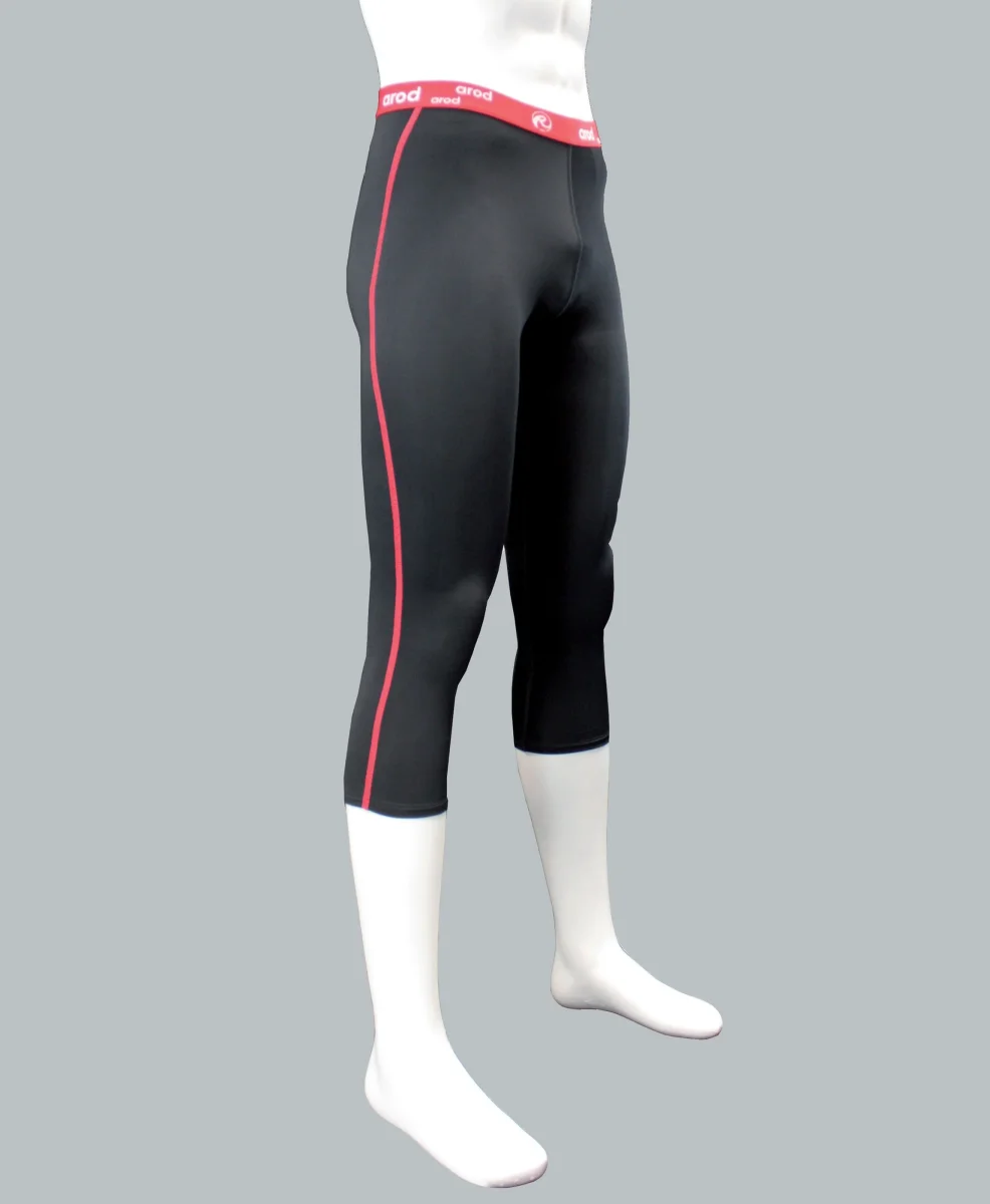 corsaire homme coutures plates ZOCER noir / rouge