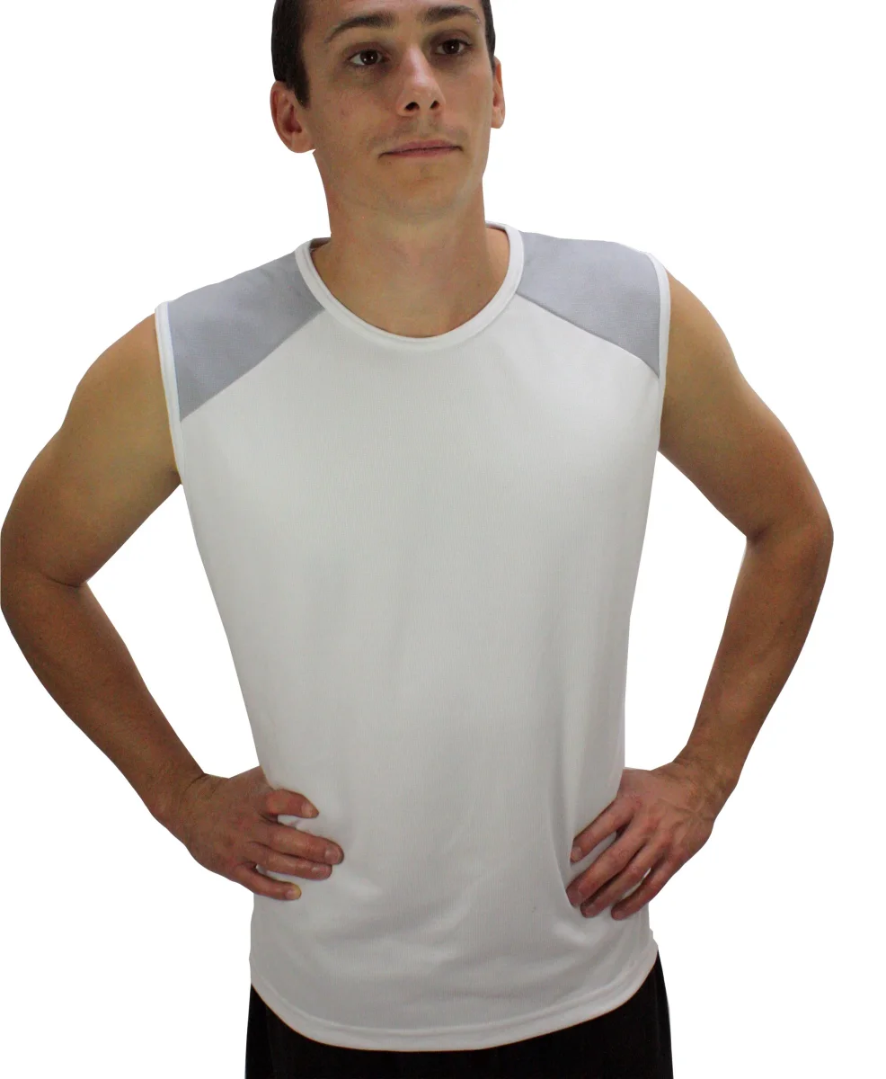 débardeur homme ZYKE blanc et gris – Image 3