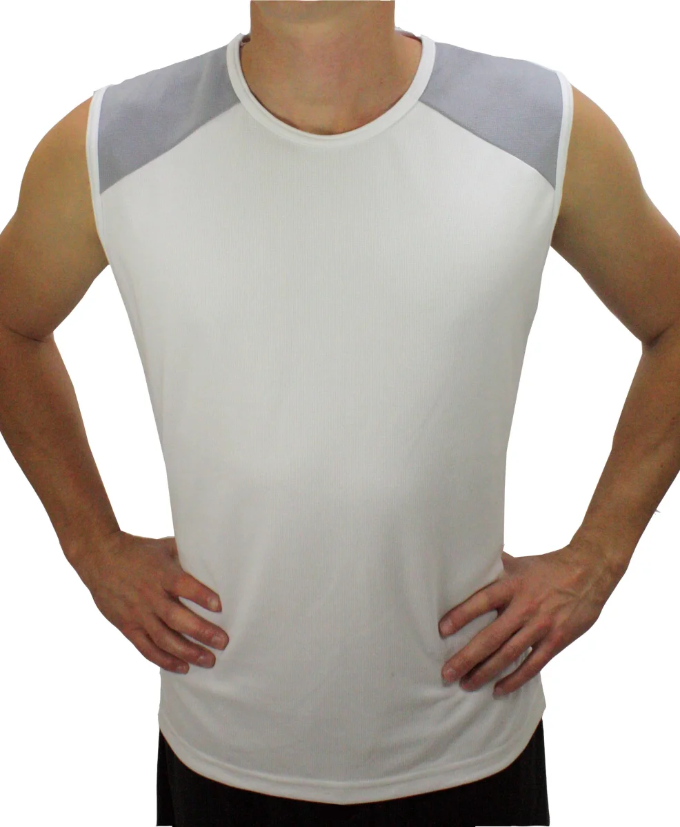 débardeur homme ZYKE blanc et gris – Image 2