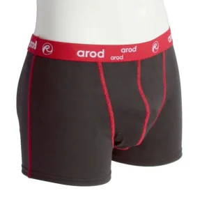 boxer homme coutures plates ZIGGY ardoise et rouge