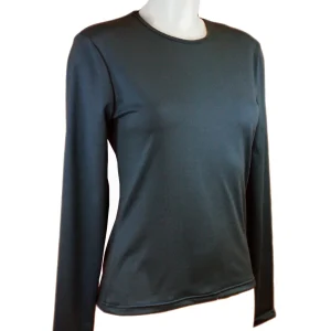 t-shirt femme manches longues col rond WAMI ardoise