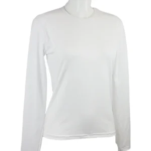 t-shirt femme manches longues col rond WAMI blanc