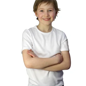 t-shirt enfant manches courtes KAZI blanc