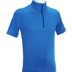 T-shirt homme manches courtes col zippé ZINCY bleu roi