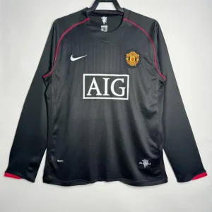 MAILLOT MANCHESTER UNITED MANCHES LONGUES EXTERIEUR 2007/2008