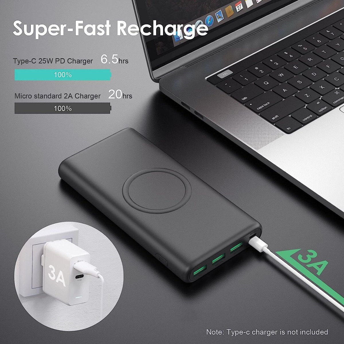 Batterie Externe 30000Mah Induction – Image 4