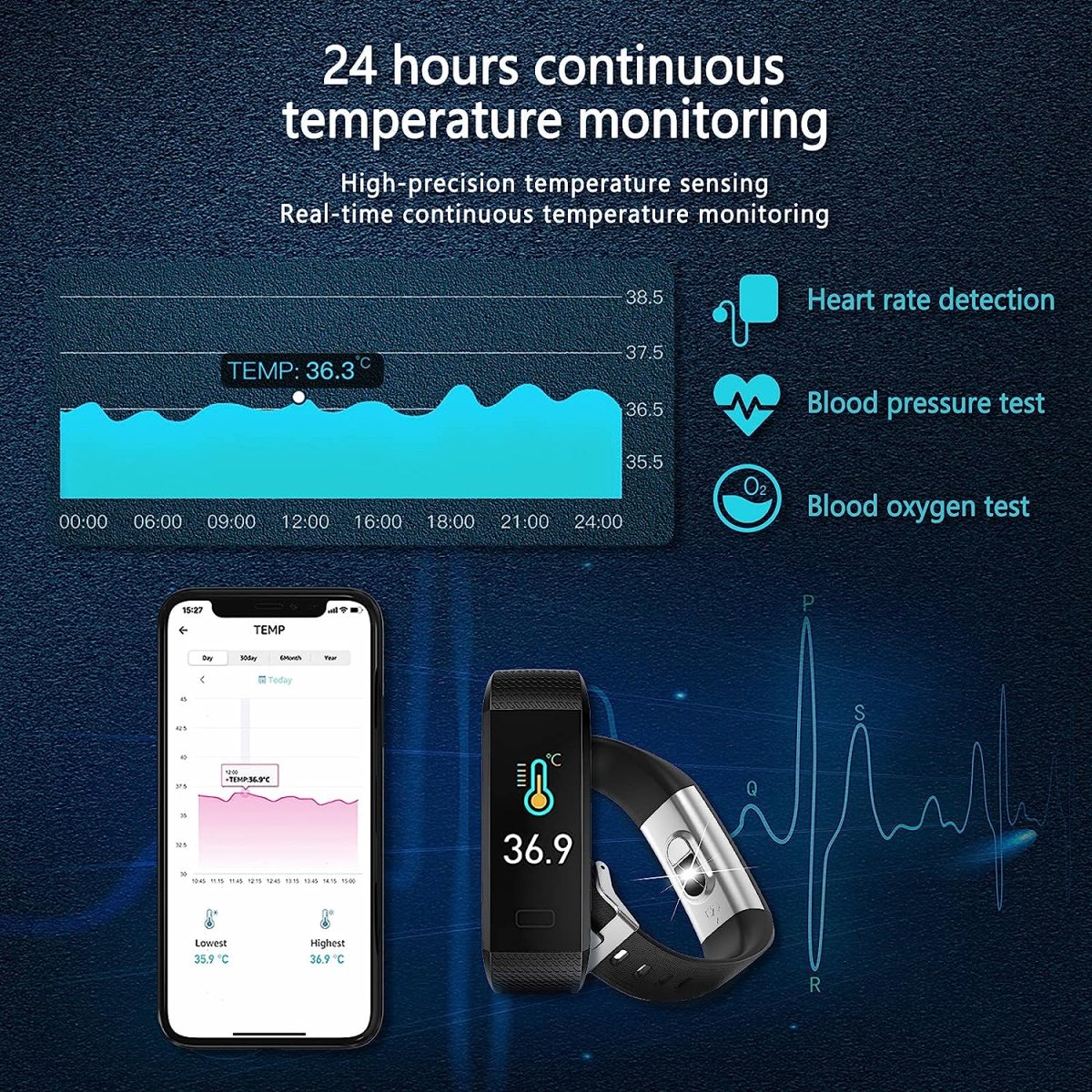 Bracelet Connecté Cardio Étanche – Image 3