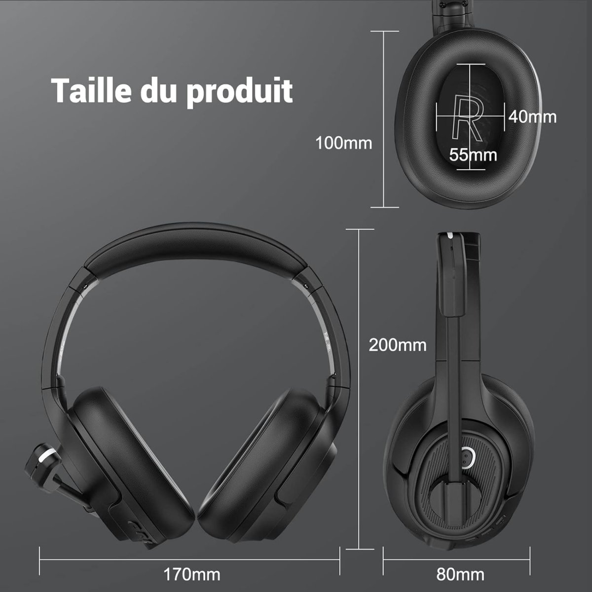 Casque Bluetooth Sans Fil avec Microphone – Image 8