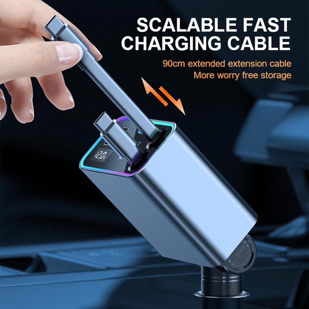 Chargeur Voiture Cable Retractable – Image 2