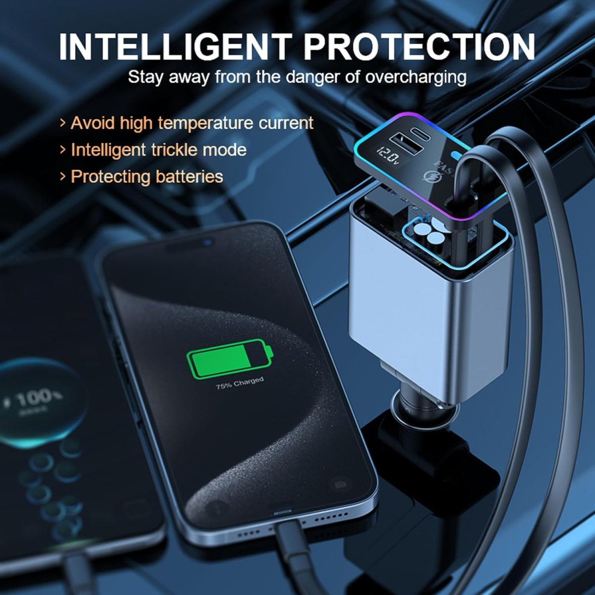 Chargeur Voiture Cable Retractable – Image 4