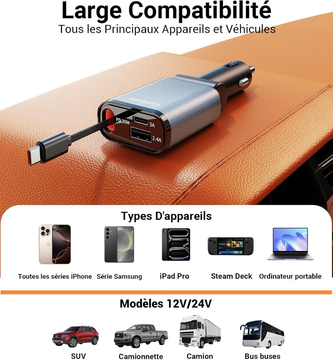 Chargeur Voiture Retractable – Image 4