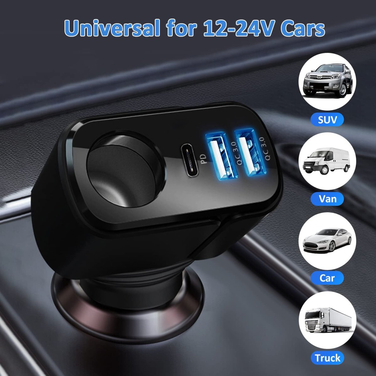 Chargeur allume-cigare 4 en 1 – Image 3