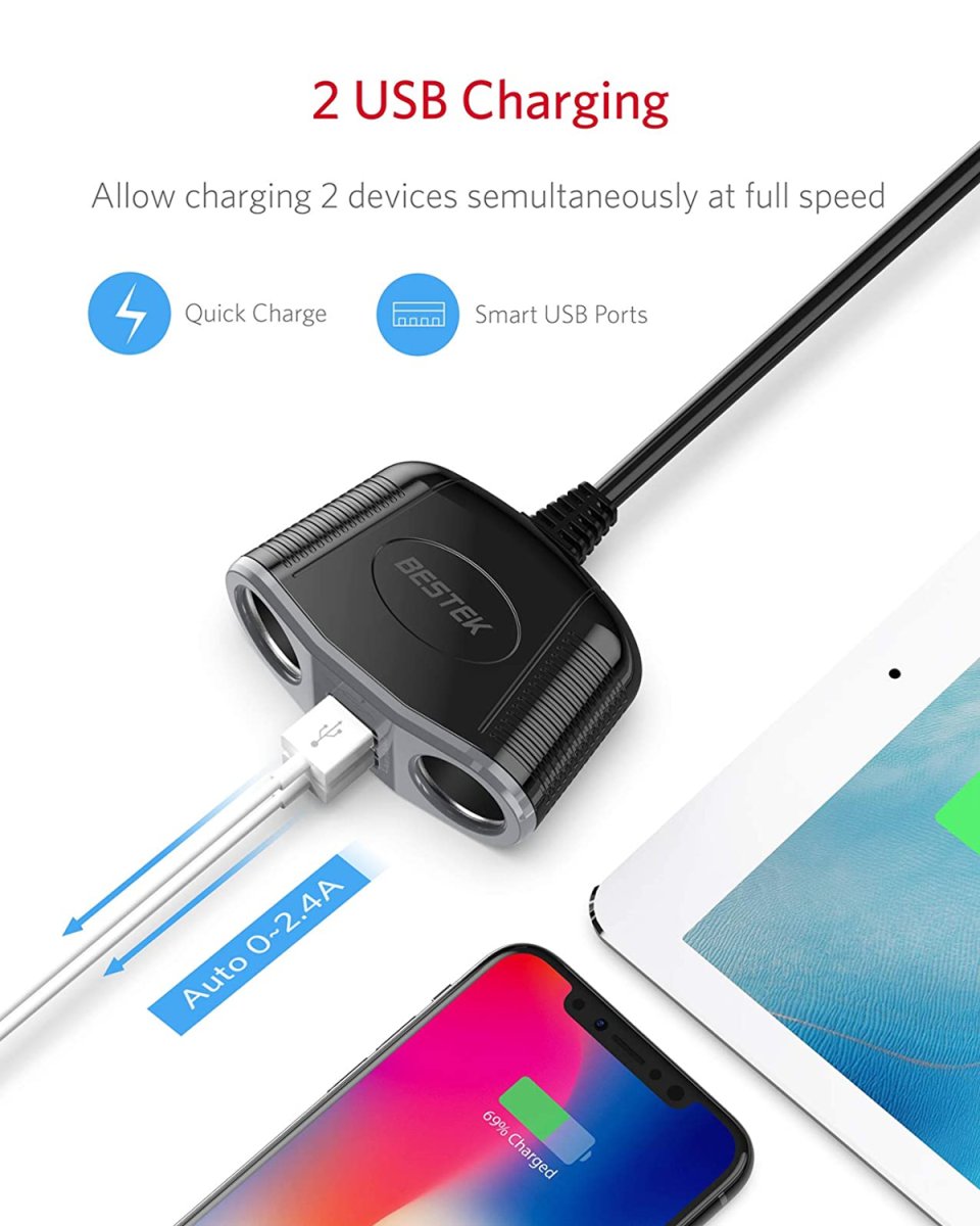 Chargeur pour voiture Bestek 3.1A – Image 3