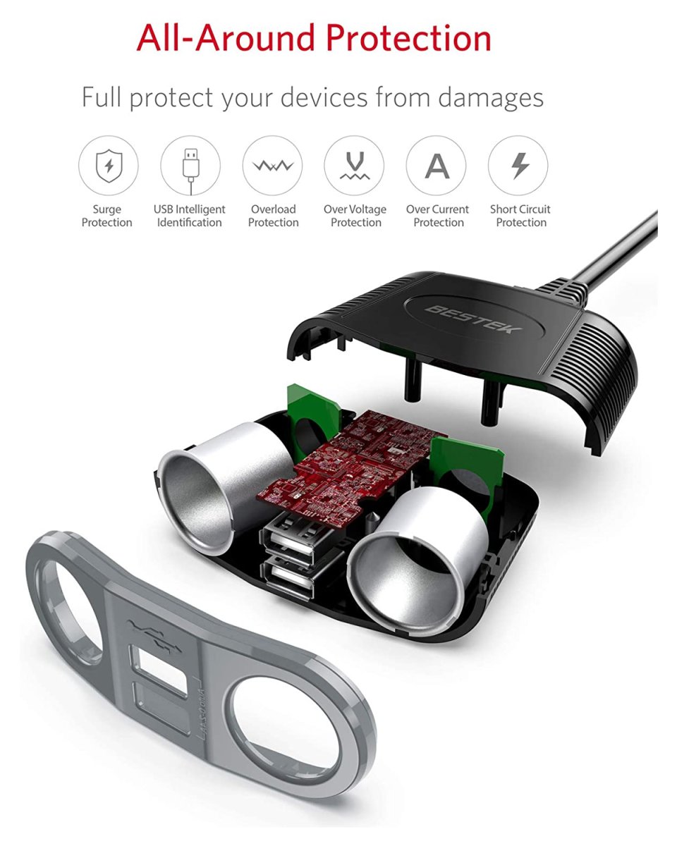 Chargeur pour voiture Bestek 3.1A – Image 2