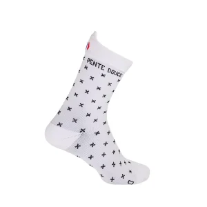 Chaussettes de cyclisme - La blanche à croix