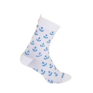 Chaussettes de cyclisme - La blanche à ancres