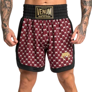 Short de boxe Venum Monogram - Noir/Bordeaux