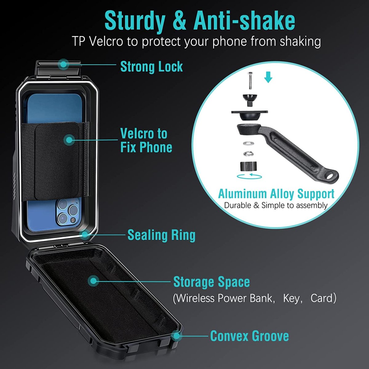 Support Téléphone pour Rétroviseur de Moto – Image 3