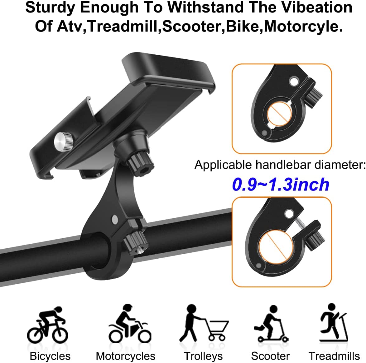 Support Mobile pour Guidon de Moto Rotatif – Image 2