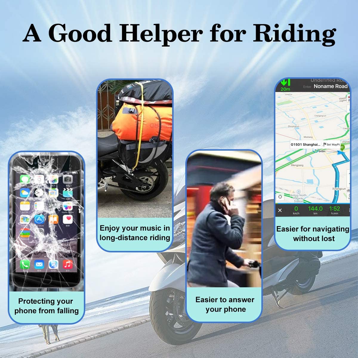 Support Téléphone Moto Fixation Rétroviseur – Image 7