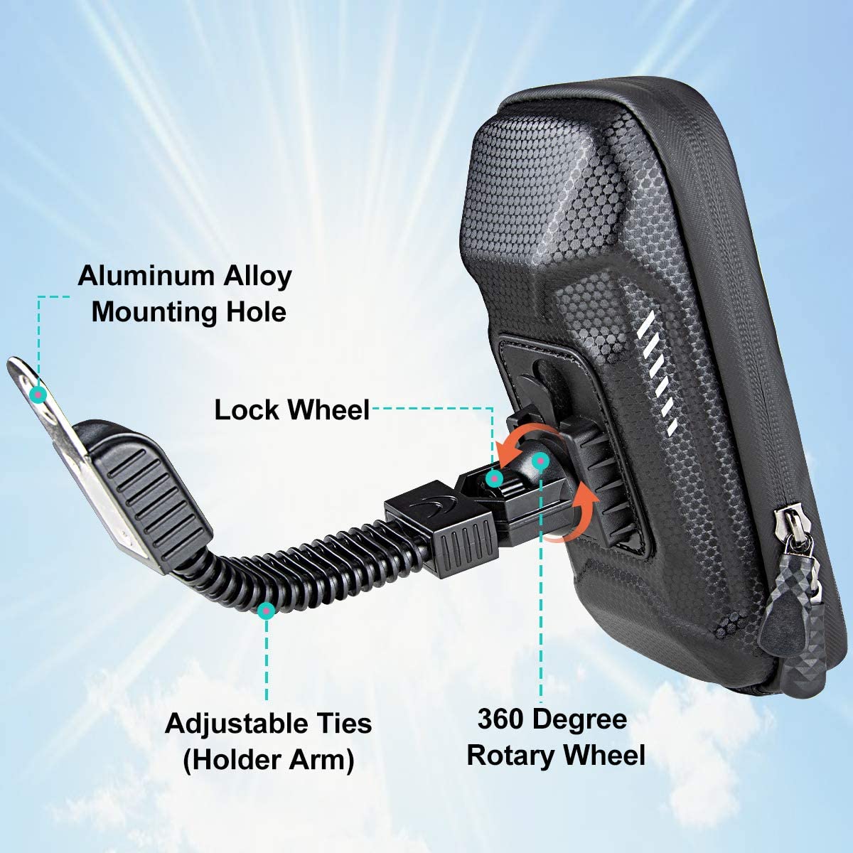 Support Téléphone Moto Fixation Rétroviseur – Image 4