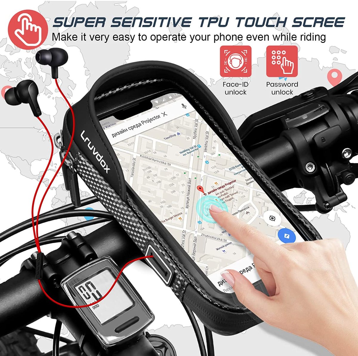 Support Téléphone Vélo Tactile – Image 2