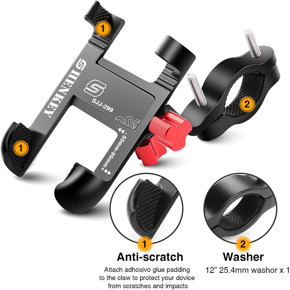 Support téléphone guidon ajustable vélo aluminium – Image 2