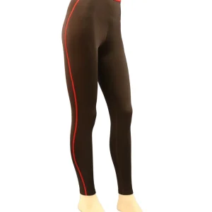 caleçon long femme thermique WAVER anthracite / rouge