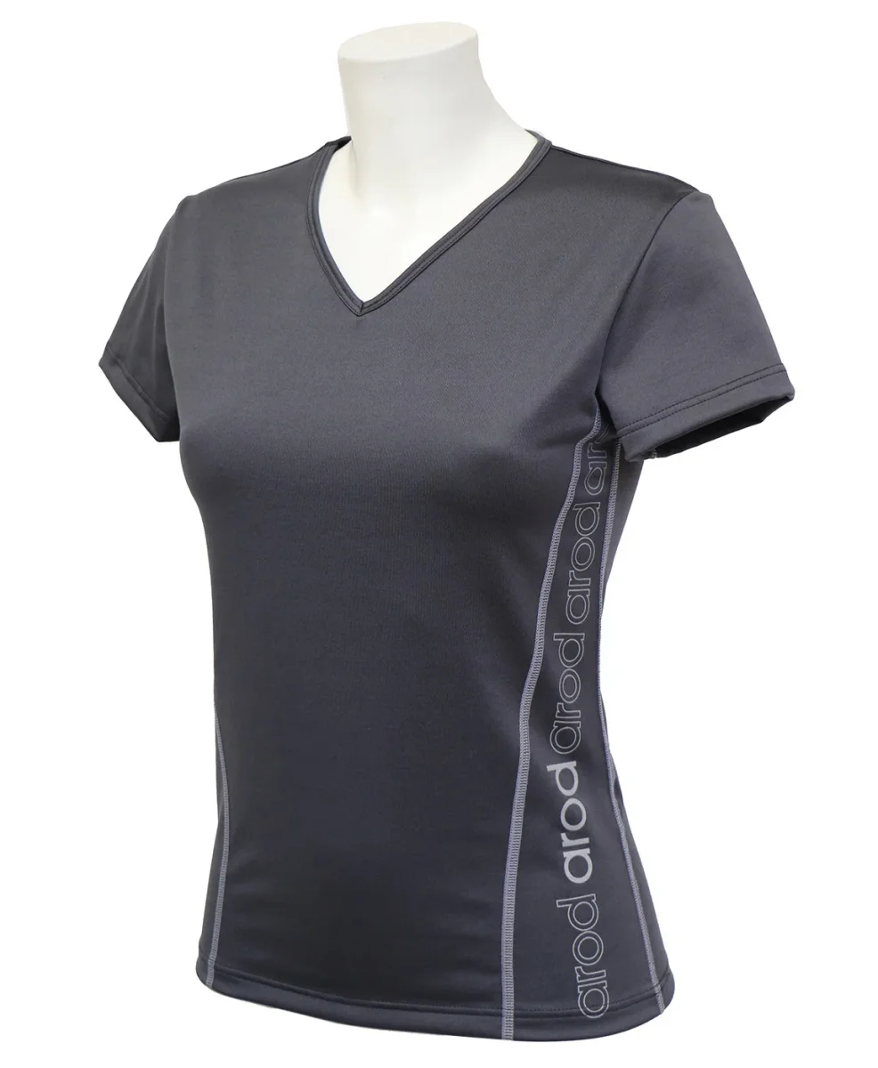 t-shirt femme manches courtes col V WIIT ardoise & argent