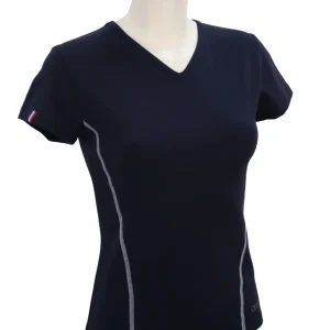 WIITBIOMarineetBlanc1PX.jpgv1700670395 NOUVEAU t-shirt femme ref. WIIT Marine et Blanc en Coton Bio / Elasthanne