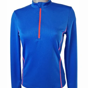 t-shirt femme manches longues WILMA Bleu Roi et Rose FLUO