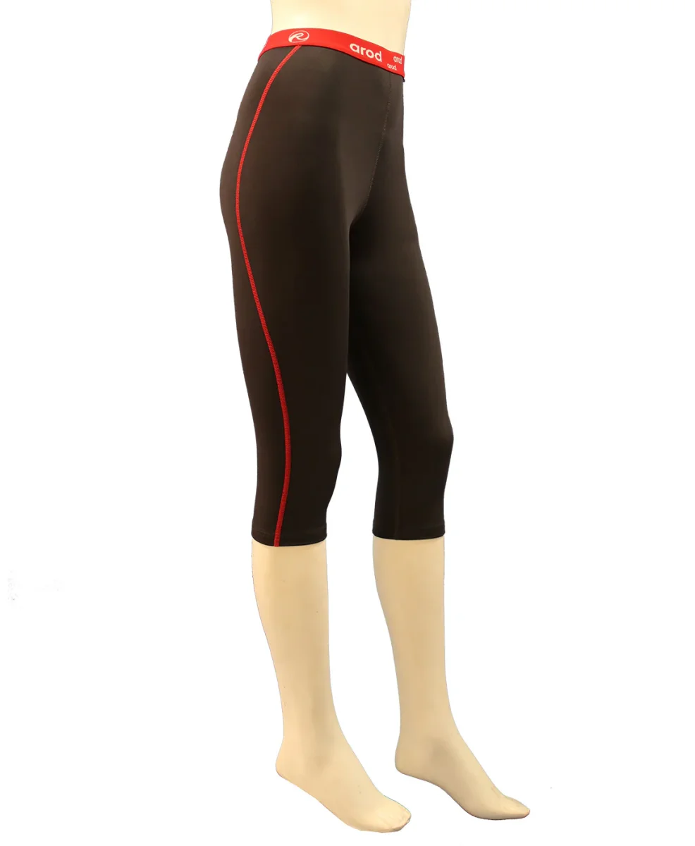 corsaire femme thermique WOVER anthracite / rouge