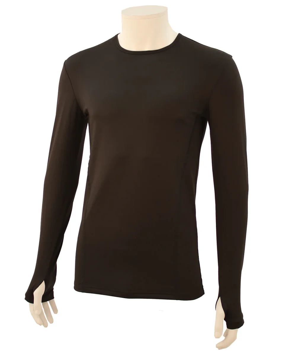 NOUVEAU T-shirt homme manches longues col rond ZAMIR Noir