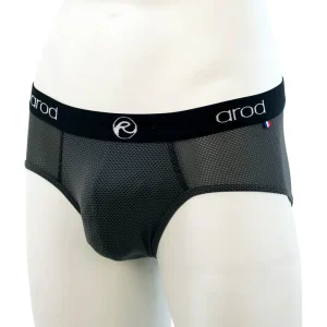 Slip homme coutures plates ZEXY 3D ajouré Graphite / Noir