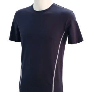 T-shirt homme manches courtes col rond ZUN coton BIO Marine et Blanc