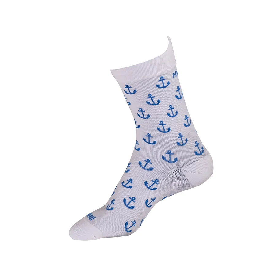 Chaussettes de cyclisme - La blanche à ancres – Image 4