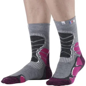 Chaussettes en laine MONNET - MID EXTRA LIGHT - Gris et Rose