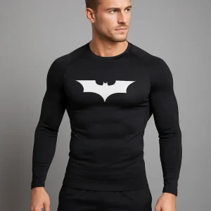 T-shirt compression manches longues - "Dark Knight"