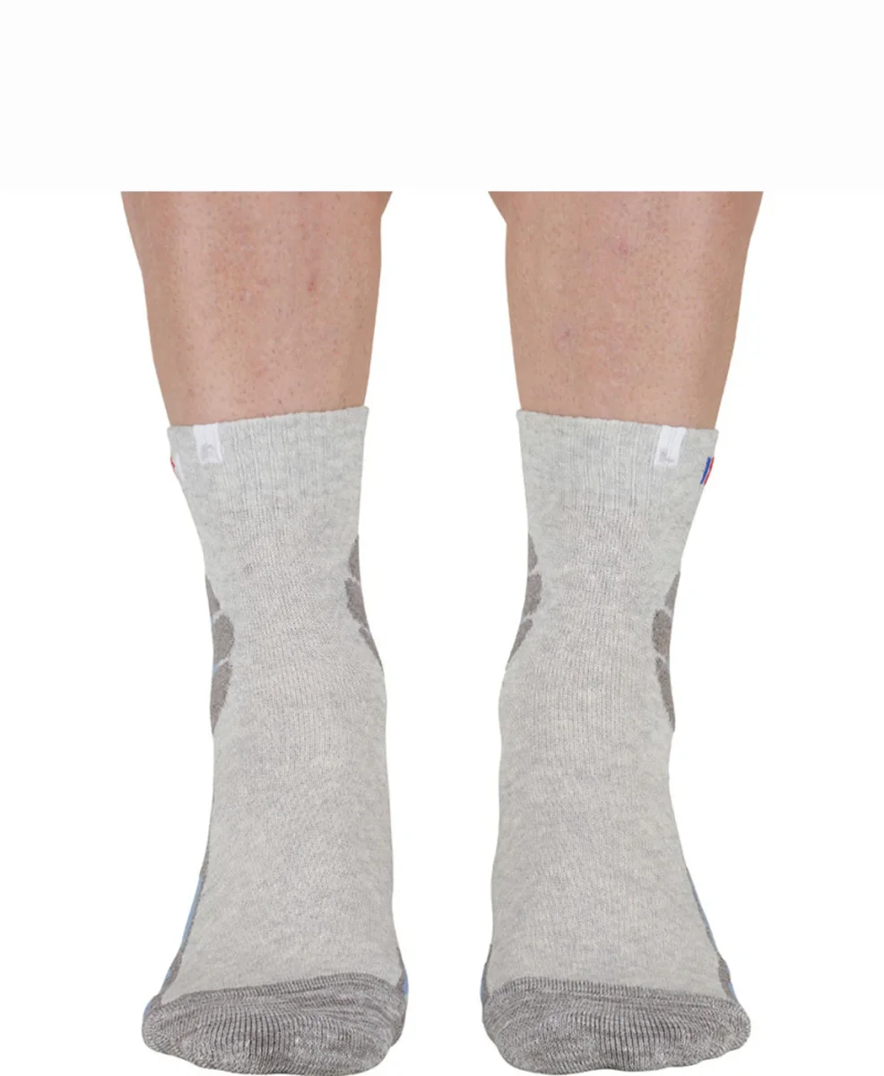 Chaussettes en lin MONNET - TREK LIN MID - Gris et Bleu – Image 3