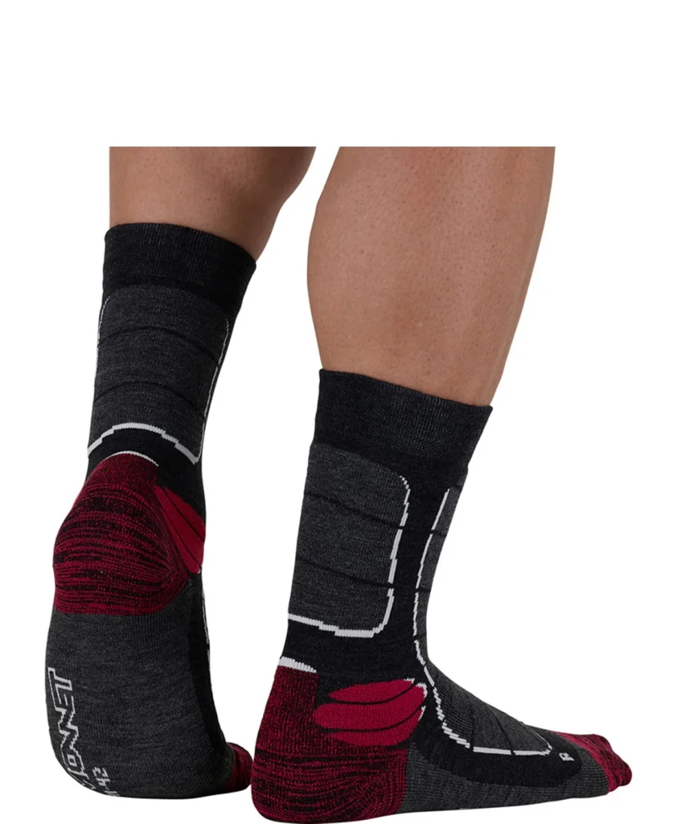 Chaussette laine MONNET - TREK MEDIUM - Gris foncé et Bordeaux – Image 6